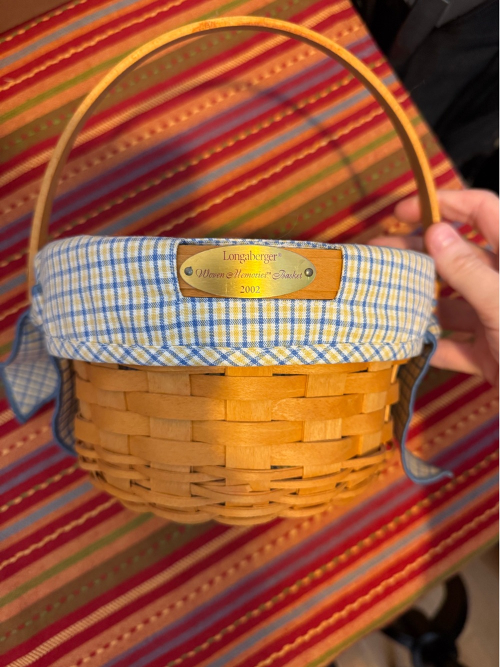 longaberger 2002 woven memories small plaid basket